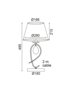 Πορτατίφ 1ΧΕ27 Μεταλλικό Χρυσοχάλκινο + Μαύρο Ύφασμάτινο Αμπαζούρ ACA DECOR – TNK81490CG1T