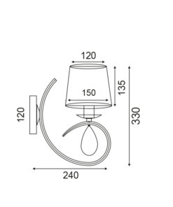 Επιτοίχιο Φωτιστικό 1ΧΕ14 Μεταλλικό Χρυσοχάλκινο + Μαύρο Ύφασμάτινο Αμπαζούρ ACA DECOR – TNK81490CG1W
