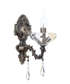 Επιτοίχιο Φωτιστικό 1ΧΕ14 Μέταλλο-Κρύσταλλο Μπρονζέ Αντικέ ACA DECOR – TNK854531W