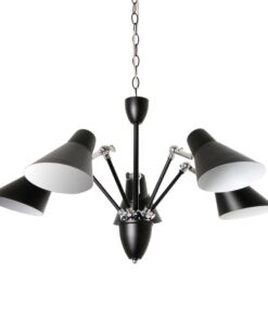 Κρεμαστό Φωτιστικό Οροφής με Ρυθμιζόμενες Κεφαλές 5xE27 Ø720 Μεταλλικό Μαύρο-Λευκό ACA DECOR – TNK854575PB