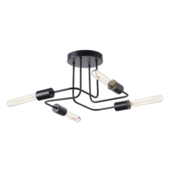 ACA DECOR – Φωτιστικό Οροφής 4XE27 Μεταλλικό Μαύρο Ματ Φ44XH21cm