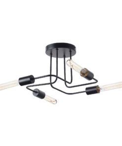 ACA DECOR – Φωτιστικό Οροφής 4XE27 Μεταλλικό Μαύρο Ματ Φ44XH21cm