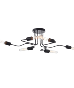 ACA DECOR – Φωτιστικό Οροφής 6XE27 Μεταλλικό Μαύρο Ματ 73X50XH21cm