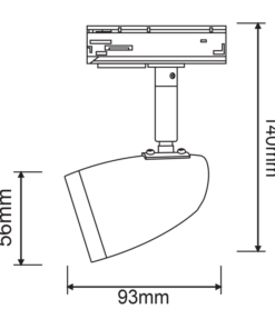 ΦΩΤΙΣΤΙΚΟ ΣΠΟΤ ΡΑΓΑΣ ΜΟΝΟΦΑΣΙΚΟ 2 ΚΑΛΩΔΙΩΝ ΣΕ ΜΑΥΡΟ ΧΡΩΜΑ 1XGU10 ACA – TS75GU3CB