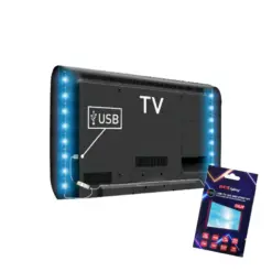 Σετ LED Ταινίας 2×0.5m Πολύχρωμη RGB 5V για Τηλεόραση με USB IP65 2×2.4W ACATVLIT