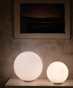 ACA DECOR   – Επιδαπέδιο Φωτιστικό 1ΧΕ27 Λευκό Γυαλί + Πλαστικό Φ35ΧΗ35cm