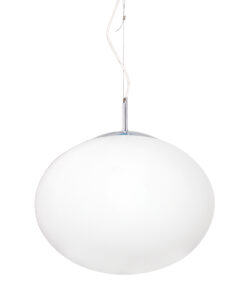 Κρεμαστό Φωτιστικό 1ΧΕ27 Οβάλ Λευκό Γυαλί ACA DECOR – V24012380