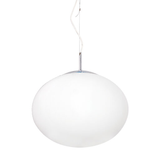 Κρεμαστό Φωτιστικό 1ΧΕ27 Οβάλ Λευκό Γυαλί ACA DECOR  – V24012380