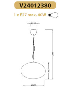 Κρεμαστό Φωτιστικό 1ΧΕ27 Οβάλ Λευκό Γυαλί ACA DECOR  – V24012380