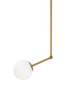 Κρεμαστό Φωτιστικό Ορείχαλκο Μεταλλικό+Οπαλ Γυαλί ACA DECOR – V260501P