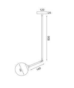 Κρεμαστό Φωτιστικό Ορείχαλκο Μεταλλικό+Οπαλ Γυαλί ACA DECOR – V260501P