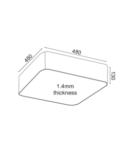 ΟΡΟΦΗΣ ΦΩΤΙΣΤΙΚΟ LED 40W 3200LM 3000K ΜΑΥΡΟ ΜΕΤ/ΚΟ 48X48XH13CM EMERY ACA – V28LEDC48BK