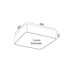 ΟΡΟΦΗΣ ΦΩΤΙΣΤΙΚΟ LED 40W 3200LM 3000K ΜΑΥΡΟ ΜΕΤ/ΚΟ 48X48XH13CM EMERY ACA – V28LEDC48BK