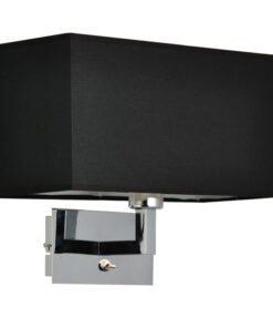 Απλίκα 1xE27 με Μαύρο Υφασμάτινο Αμπαζούρ ACA DECOR – V29232WBC