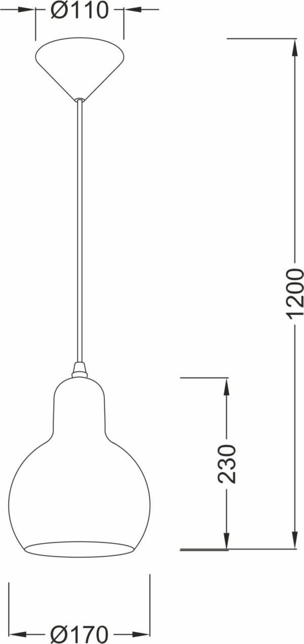 ΚΡΕΜΑΣΤΟ ΓΚΡΙ ΓΥΑΛΙ Φ17cm 1xE27 BLOOM ACA DECOR  – V292851PGY
