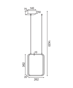 ΚΡΕΜΑΣΤΟ ΦΩΤΙΣΤΙΚΟ LED 15W 3000K 1390LM ΜΑΥΡΟ ΜΕΤΑΛΛΙΚΟ 26X14XH142CM SYMETRIA ACA DECOR – V30LEDP26BK
