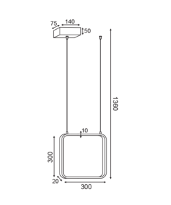 ΚΡΕΜΑΣΤΟ ΦΩΤΙΣΤΙΚΟ LED 14W 3000K 1330LM ΜΑΥΡΟ ΜΕΤΑΛΛΙΚΟ 30X14XH136CM SYMETRIA ACA DECOR – V30LEDP30BK