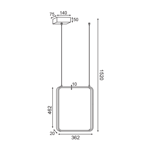 ΚΡΕΜΑΣΤΟ ΦΩΤΙΣΤΙΚΟ LED 19W 3000K 1820LM ΜΑΥΡΟ ΜΕΤΑΛΛΙΚΟ 36X14XH1520CM SYMETRIA ACA DECOR – V30LEDP36BK