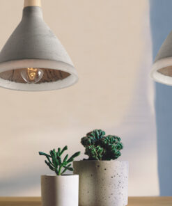 Κρεμαστό Φωτιστικό 1ΧΕ27 Τσιμέντο + Ξύλο Φ175 ACA DECOR – V35142