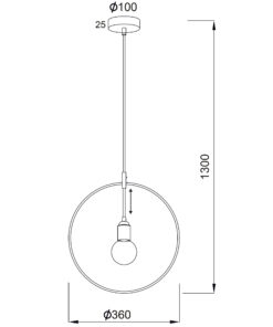Κρεμαστό Φωτιστικό 1ΧΕ27 Μεταλλικό Χάλκινο Κύκλος Φ350 ACA DECOR – V35181CP