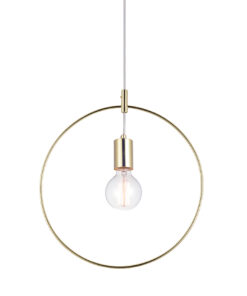 Κρεμαστό Φωτιστικό 1ΧΕ27 Μεταλλικό Ορείχαλκος Κύκλος Φ350 ACA DECOR – V35181BS