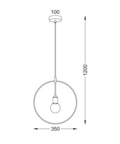 Κρεμαστό Φωτιστικό 1xΕ27 Μεταλλικό Μαύρο Κύκλος Φ360 ACA DECOR – V35181BK