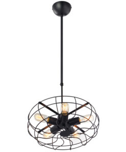Κρεμαστό Φωτιστικό 5xΕ27 Μεταλλικό Πλέγμα Μαύρο Φ410 ACA DECOR – V352715P