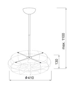 Κρεμαστό Φωτιστικό 5xΕ27 Μεταλλικό Πλέγμα Μαύρο Φ410 ACA DECOR – V352715P