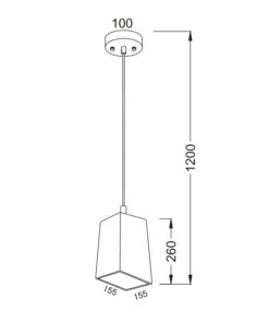 Κρεμαστό Φωτιστικό 1ΧΕ27 Τσιμέντο Ασύμμετρο ACA DECOR – V35352