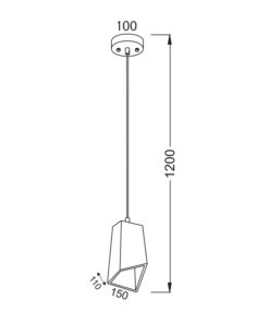 Κρεμαστό Φωτιστικό 1ΧΕ27 Τσιμέντο Ασύμμετρο ACA DECOR – V35353