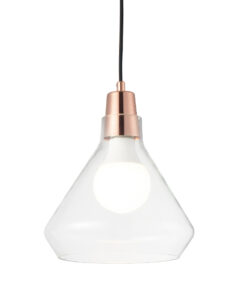 Κρεμαστό Φωτιστικό 1ΧΕ27 Γυαλί+Χάλκινο Μεταλλικό Φ240 ACA DECOR – V36035RG