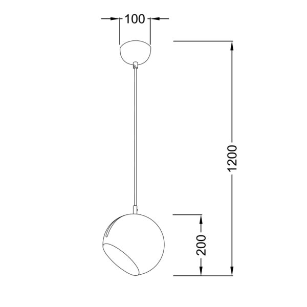 Κρεμαστό Φωτιστικό 1xΕ27 Μεταλλικό Μαύρο Φ200 ACA DECOR  – V36037BK