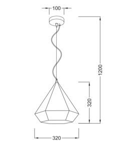 Κρεμαστό Φωτιστικό 1ΧΕ27 Μεταλλικό Καφέ Πολύγωνο Φ320 ACA DECOR – V36049LB