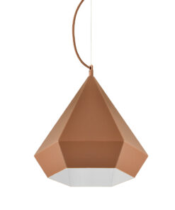 Κρεμαστό Φωτιστικό 1ΧΕ27 Μεταλλικό Καφέ Πολύγωνο Φ320 ACA DECOR – V36049LB