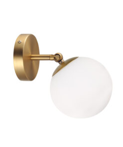 Επιτοίχιο Φωτιστικό 1ΧΕ27 Μεταλλικό Ορείχαλκος +Οπαλ Γυαλί ACA DECOR – V360501W