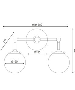 Επιτοίχιο Φωτιστικό 2ΧΕ27 Ορείχαλκο Μεταλλικό+ΟΠΑΛ Γυαλί ACA DECOR – V360502W