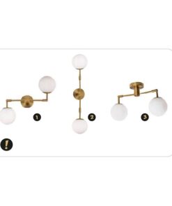 Επιτοίχιο Φωτιστικό 2ΧΕ27 Ορείχαλκο Μεταλλικό+ΟΠΑΛ Γυαλί ACA DECOR – V360502W