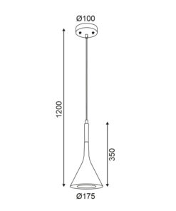 Κρεμαστό Φωτιστικό 1ΧΕ14 Τσιμέντο Μαύρο+Μαύρο Ξύλο Φ175 ACA DECOR – V36174BK