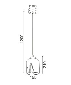 Κρεμαστό Φωτιστικό 1ΧΕ27 Τσιμέντο Φ155 ACA DECOR – V36250