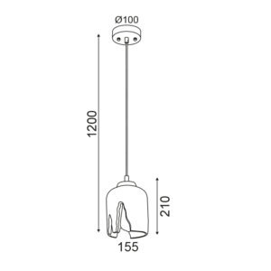 Κρεμαστό Φωτιστικό 1ΧΕ27 Τσιμέντο Φ155 ACA DECOR  – V36250