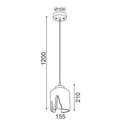 Κρεμαστό Φωτιστικό 1ΧΕ27 Τσιμέντο Φ155 ACA DECOR  – V36250