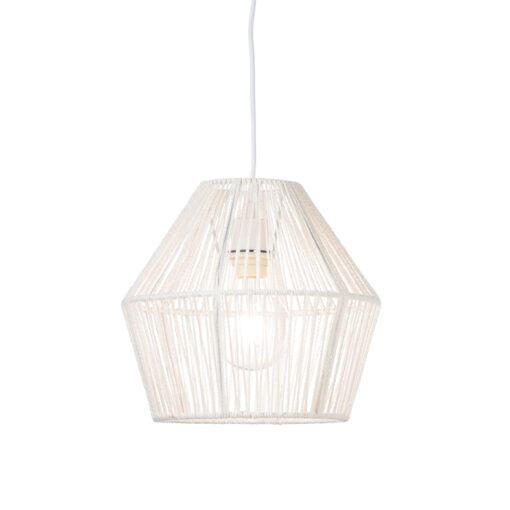 Κρεμαστό Φωτιστικό 1ΧΕ27 Σχοινί Λευκό Φ300 ACA DECOR   – V36319