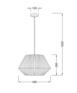 Κρεμαστό Φωτιστικό 1ΧΕ27 Σχοινί Λευκό Φ495 ACA DECOR – V36320