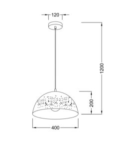 Κρεμαστό Φωτιστικό 1ΧΕ27 Μεταλλικό Μαύρο & Ορείχαλκος ACA DECOR – V363381PBG