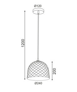 Κρεμαστό Φωτιστικό 1ΧΕ27 Γυαλί Χρώμιο Πολυγωνικό Φ240 ACA DECOR – V36352CH