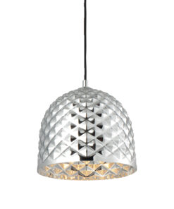 Κρεμαστό Φωτιστικό 1ΧΕ27 Γυαλί Χρώμιο Πολυγωνικό Φ240 ACA DECOR – V36352CH