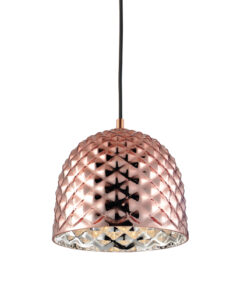 Κρεμαστό Φωτιστικό 1ΧΕ27 Γυαλί Χάλκινο Πολυγωνικό Φ240 ACA DECOR – V36352CP