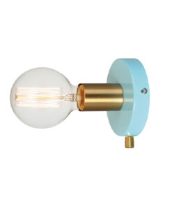 Επιτοίχιο Φωτιστικό 1ΧΕ27 Μεταλλικό Τιρκουαζ +Ορείχαλκος Φ120 ACA DECOR – V36382MB