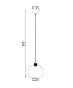 Κρεμαστό Φωτιστικό 1ΧΕ27 Κεχριμπάρι Γυαλί Φ200 Χρυσή Ανάρτηση ACA DECOR – V3643320AM