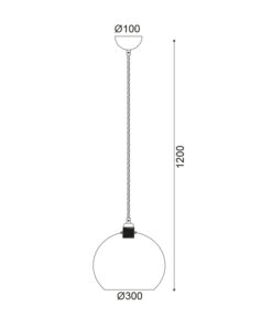 Κρεμαστό Φωτιστικό 1ΧΕ27 Κεχριμπάρι Γυαλί Φ300 Χρυσή Ανάρτηση ACA DECOR – V3643330AM